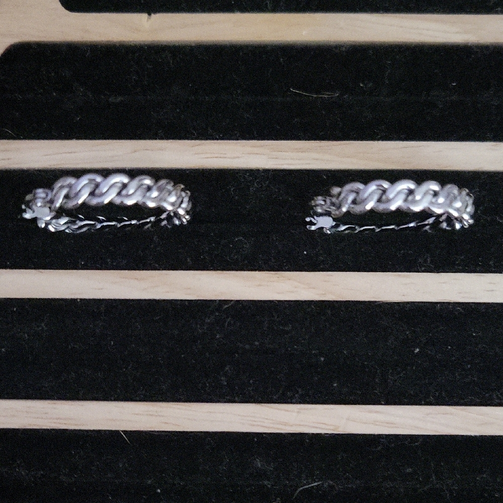 NWT Stainless Steele Chainlink Hoop Earrings
